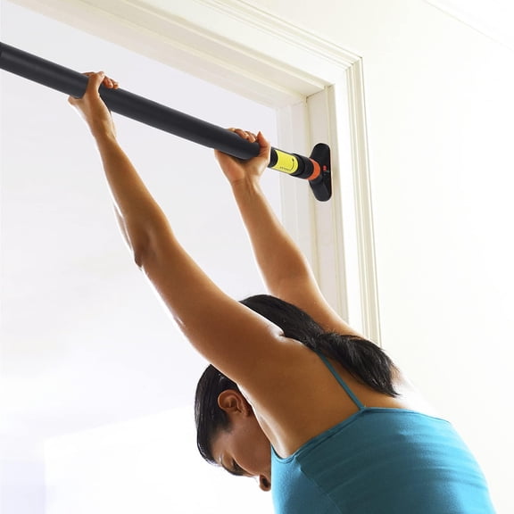 Adjustable Doorway Pull-Up Bar for Home Gym – No Screws Installation – 440 lbs Capacity – Anti-Slip with Level Meter, New Gear Lock