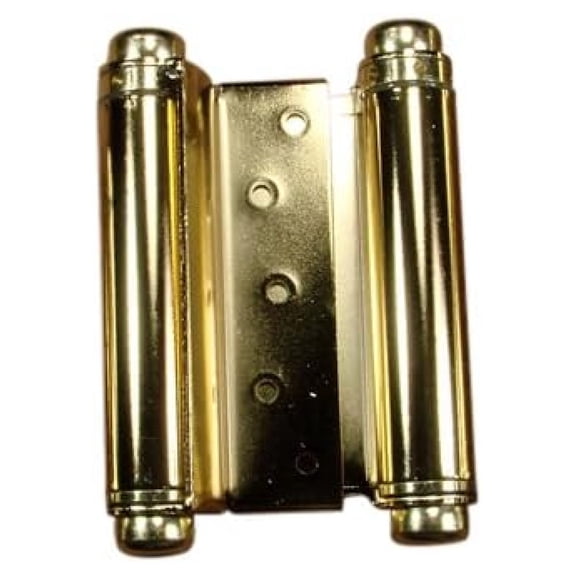 Adjustable Double Action Spring Hinge, Saloon, Swinging or Cafe Door Hinges - Highly Rust-Resistant, Self-Closing, Dual- (5 Inch, Brass)