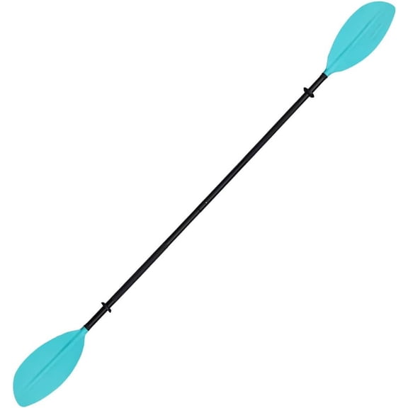 Adjustable Double Blade Kayak Paddle, Lightweight Plastic Canoe Boat Oar for Kayaking Water Sports,Bluish-green