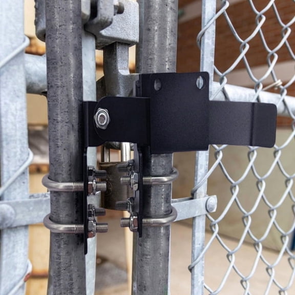 Adjustable Double Gate Latch For 1-3/8" Frame, Heavy-Duty Chain Link Fence Gate Latch With Padlock Hole, U-Bolt Hardware Included