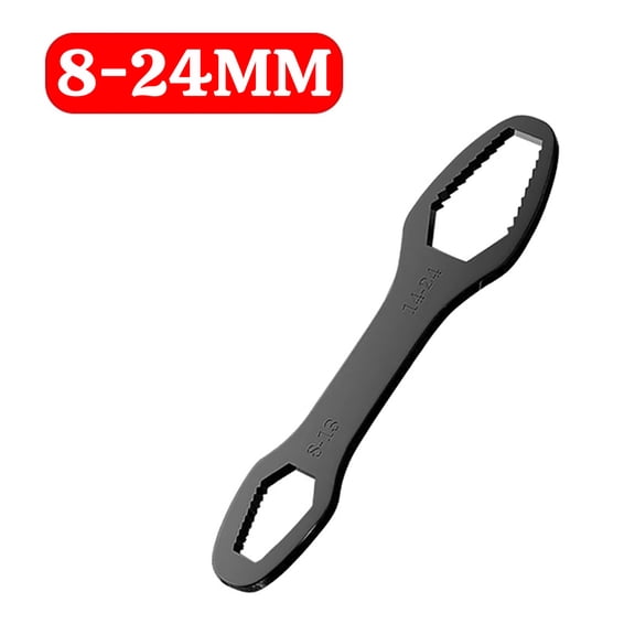 Adjustable Double Head Wrench for Home Repair, Compact Hand Tool with Multiple Size Options, Durable Metal Construction for Bolts and Nuts