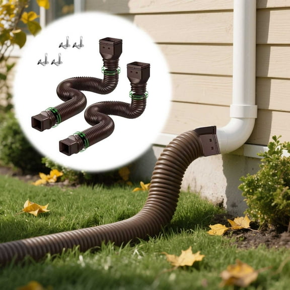Adjustable Downspout Extension Corrugated Drain Pipe Flexible Outdoor Gutter Water Spout for Rainwater Management