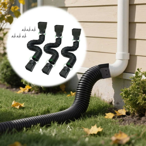 Adjustable Downspout Extension Corrugated Flexible Drain Pipe Outdoor Gutter Water Spout For Rainwater Downspouts