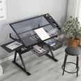 thumbnail image 1 of Adjustable Drafting Table,Tilting Art Desk,Drawing Drafting Table Deskfor Drawing,Painting,Craft,Black, 1 of 8