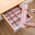 thumbnail image 1 of Adjustable Drawer Divider, 14.57x2.76 In, 4-Pack, Cut-to-Size Plastic Partition, for Desk, Closet, Makeup, Sock Storage, 1 of 7