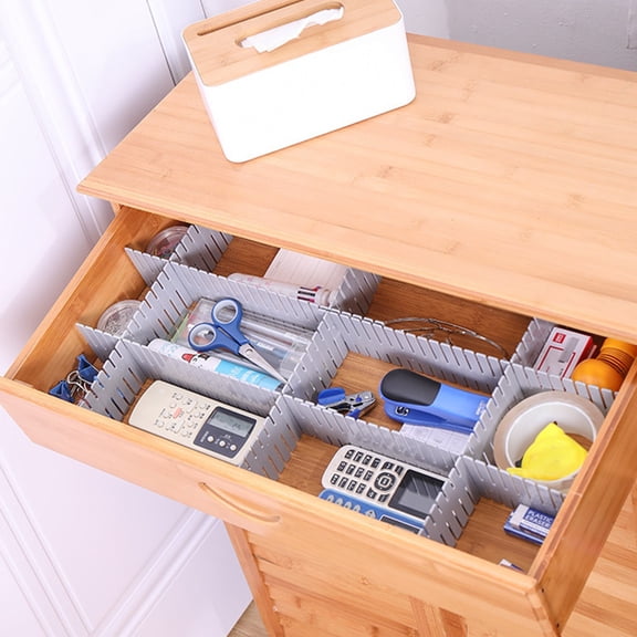 Adjustable Drawer Divider Partition Board for Makeup, Socks, Office Supplies, Plastic Storage Organizer