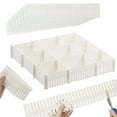 thumbnail image 1 of Adjustable Drawer Dividers, 8PC DIY Grid Drawer Organizer Dividers, Plastic Organizer Separator for Socks Underwear Makeup Cosmetic Clothes Can Help Tidy Kitchen Bedroom Dresser（14.5in/White), 1 of 7