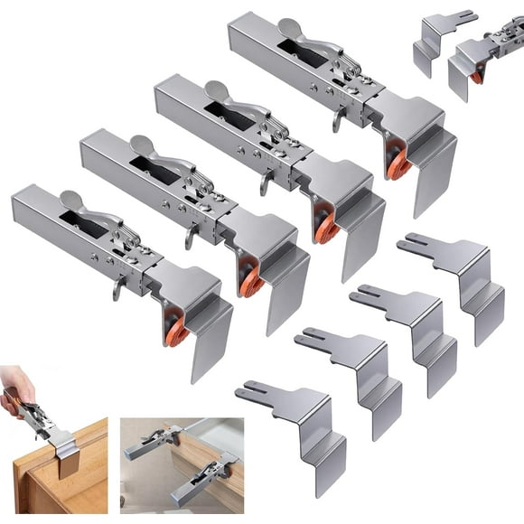 Adjustable Drawer Fixing Clamp, Cabinet Hardware Jig Tool, Universal Drawer Installation Clamps, Drawer Front Installation Clip for Easy and Fast Drawer Front Panel Installation (4pcs)