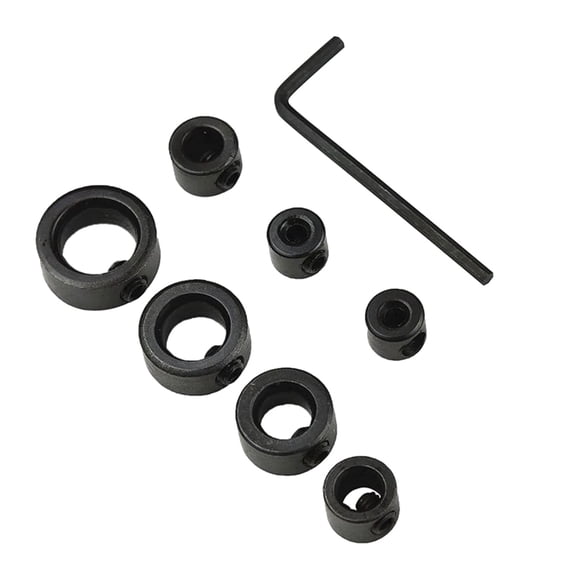 Adjustable Drill Bit Limit Rings Kits with Metric Sizes 8Pcs Stop Collars for Hole Depth Control In Woodworking