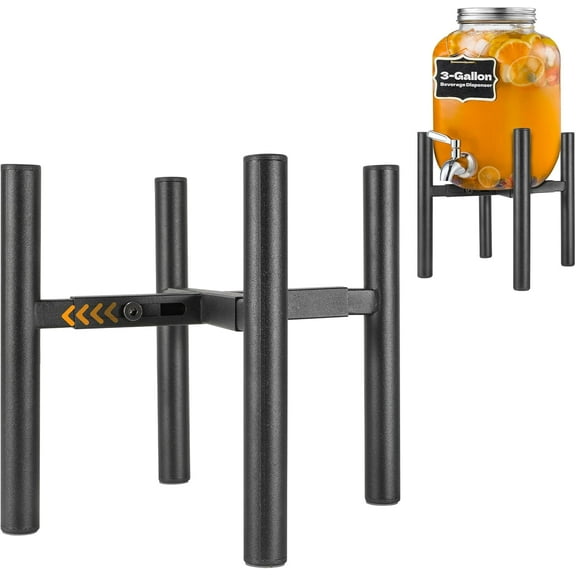 Adjustable Beverage Dispenser Stand for 1-3 Gallon Jugs, Water Jar Holder for Parties Outdoors, Compatible with 6-10 inch Glass Water Containers