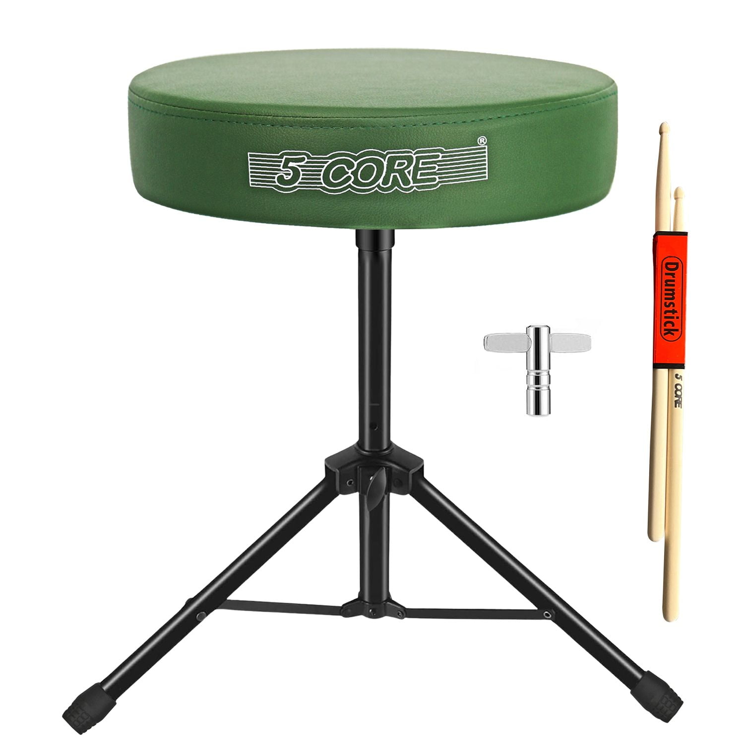 Adjustable Drum Throne Stool with 3" Thick Padding – Heavy-Duty 330 lb Capacity Guitar Seat for Adults & Kids, Anti-Slip Tripod Base
