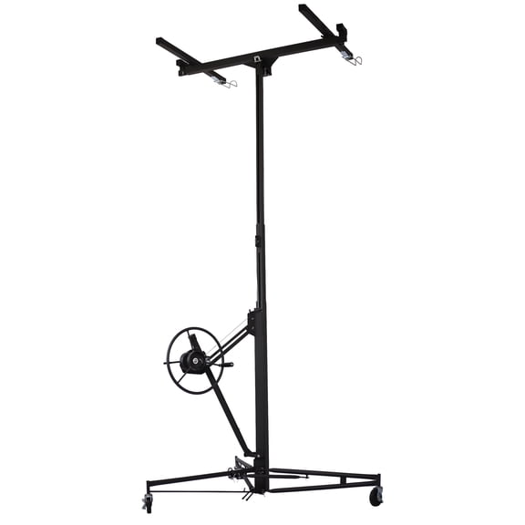 Adjustable Drywall Panel Hoist Jack Lifter 13 Steel Construction with Brake for Ceiling and Wall Installation