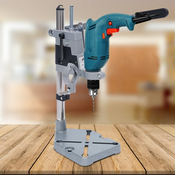 Adjustable Dual-Hole Drill Press Stand with Aluminum Clamping Head, Height Adjustable, for Power Drills with 38-43mm Collar