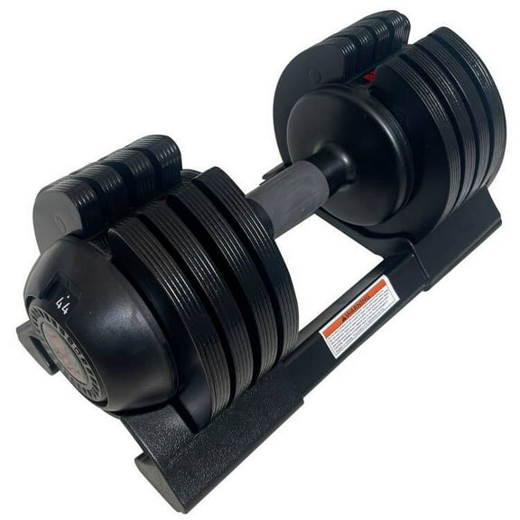 LuckyNote Adjustable Dumbbell, 22 LBS Total Weight, Steel & Plastic Construction with Quick-Select Weight System, Black