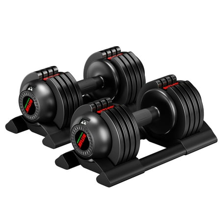 Adjustable Dumbbell,22lb/44lb/52lb Single Dumbbell Set with Tray for Workout Strength Training Fitness