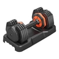 thumbnail image 1 of Adjustable Dumbbell , 5 in 1 Free Dumbbell for Men and Women, Black Dumbbell for Home Gym, Full Body Workout Fitness, Fast Adjust by Turning Handle 25LB, 1 of 8