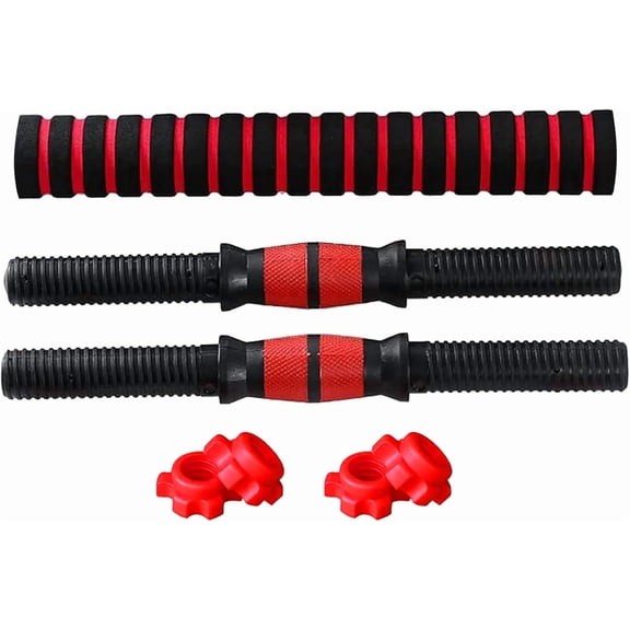 Adjustable Dumbbell Bar Set with 15.74 Inch Connecting Rod for Barbell Lifting Home Gym Equipment