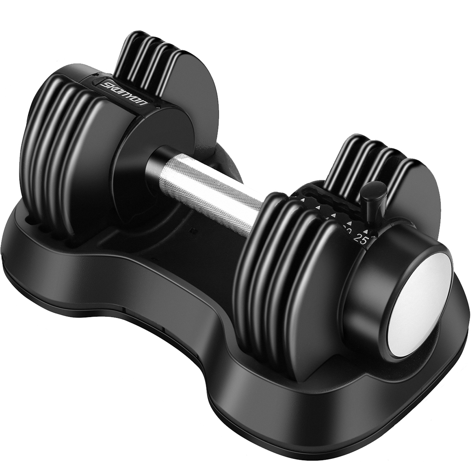 Adjustable Dumbbell Barbell 25 lbs Weight with Handle and Weight Plate for Gym and Home, Black, Single - image 1 of 8