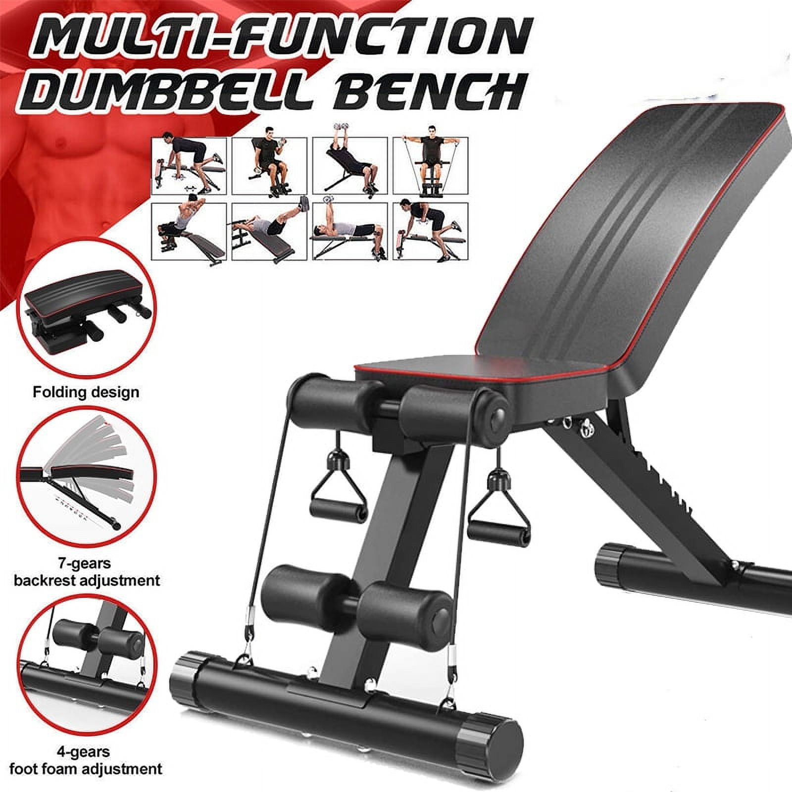 Adjustable Dumbbell Bench Foldable Fitness Bench Sit Ups Multi
