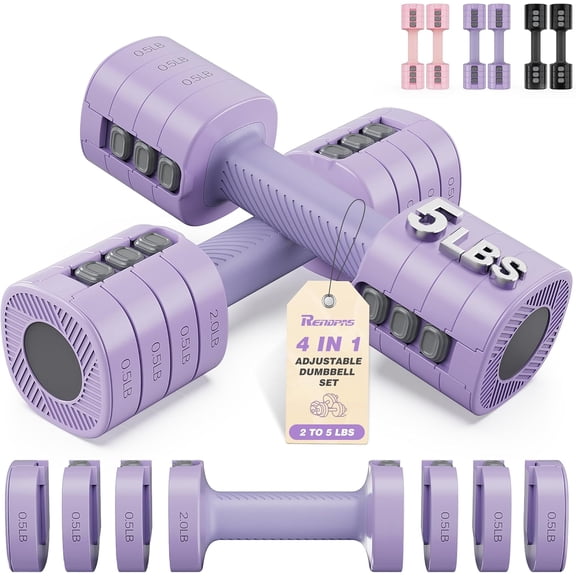 Adjustable Dumbbell Set of 2, 1-Sec Quick-Adjust Dual-Lock Design Hand Weights for Women & Men, Compact No-Roll 10LBS/20LBS Dumbbell Set for Home Gym Strength Training & Pilates