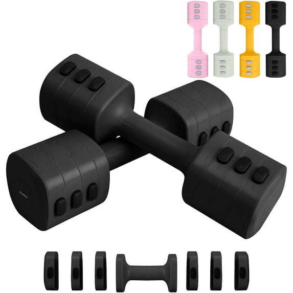 Adjustable Dumbbell Set of 2, 4 in 1 Free Weights Dumbbells Set for Women with Fast Adjustment, Each 2lb 3lb 4lb 5lb Hand Weights Set for Home Gym & Outdoor Exercise Training