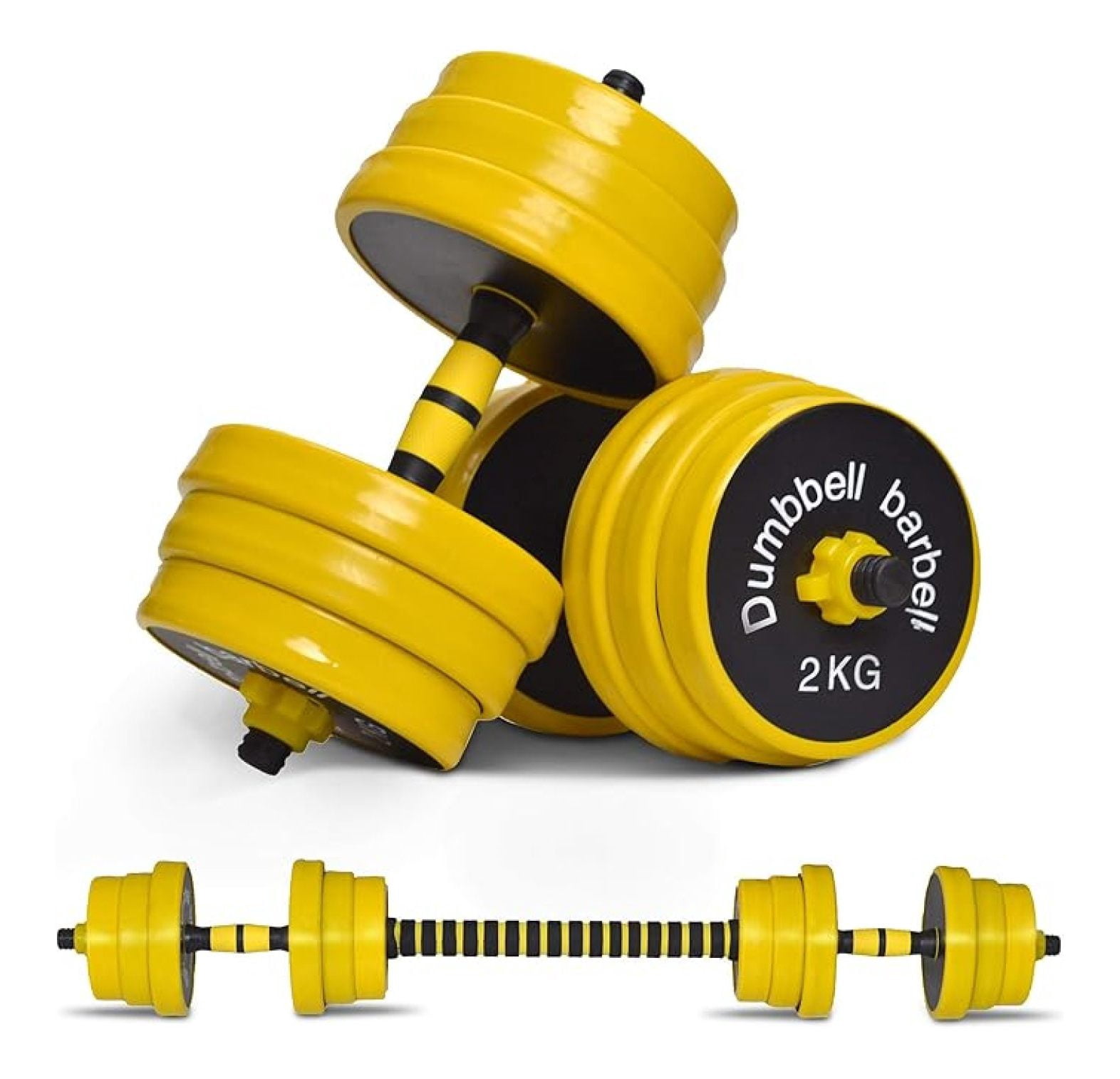 Adjustable Dumbbell Set 20-55LB, 3-in-1 Weight Set Kettlebell Weights Non-Slip Home Gym Equipment