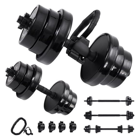 Adjustable Dumbbell Set 20-70LB, 3-in-1 Weights Kettlebell System - Non-Slip Home Gym Workout Equipment for Strength Training, Full Body Exercise