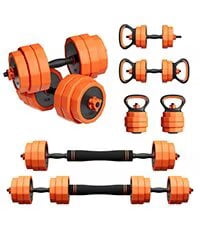 Adjustable Dumbbell Set (25/45/65lb) | Double Reinforced Locking | 5-in-1 Free Gym Weights Used as Barbell, Kettlebells, Push up Stand for Home Men Women