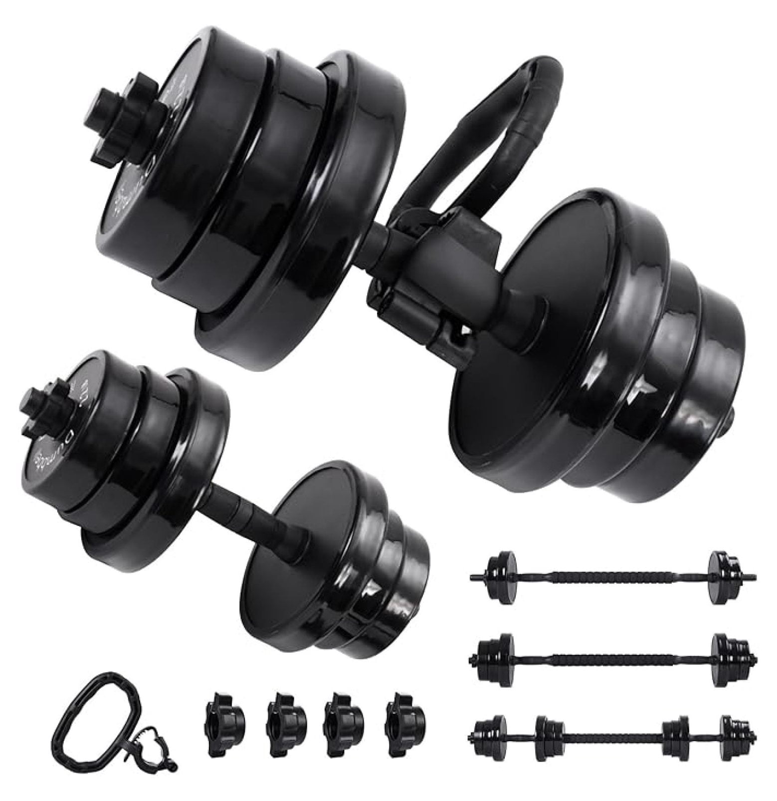 Adjustable Dumbbell Set 3-in-1 - 20-70LB Kettlebell Weights - Non-Slip Home Gym Weight Set - All-Purpose Strength Training Equipment