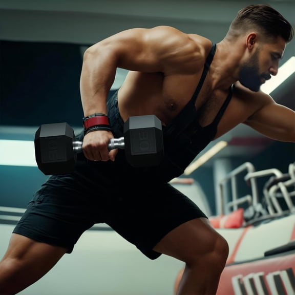 Adjustable Dumbbell Set 30LB Rubber Coated Hex Weights for Home Gym Strength Training