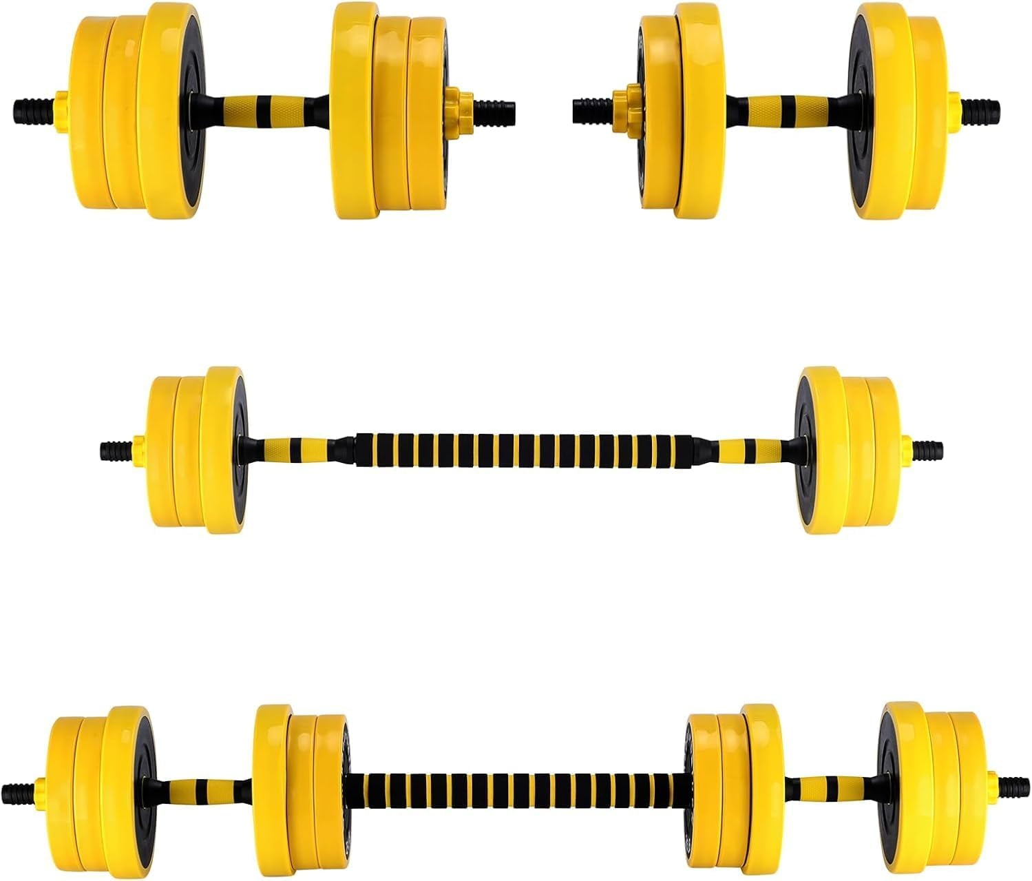 2024 New Adjustable Dumbbell Set, 33LB Dumbbells Adjustable Weight with Non-Slip Metal Handles, Home Gym Fitness Equipment for Men and Women Strength Training Dumbbells Set of 2