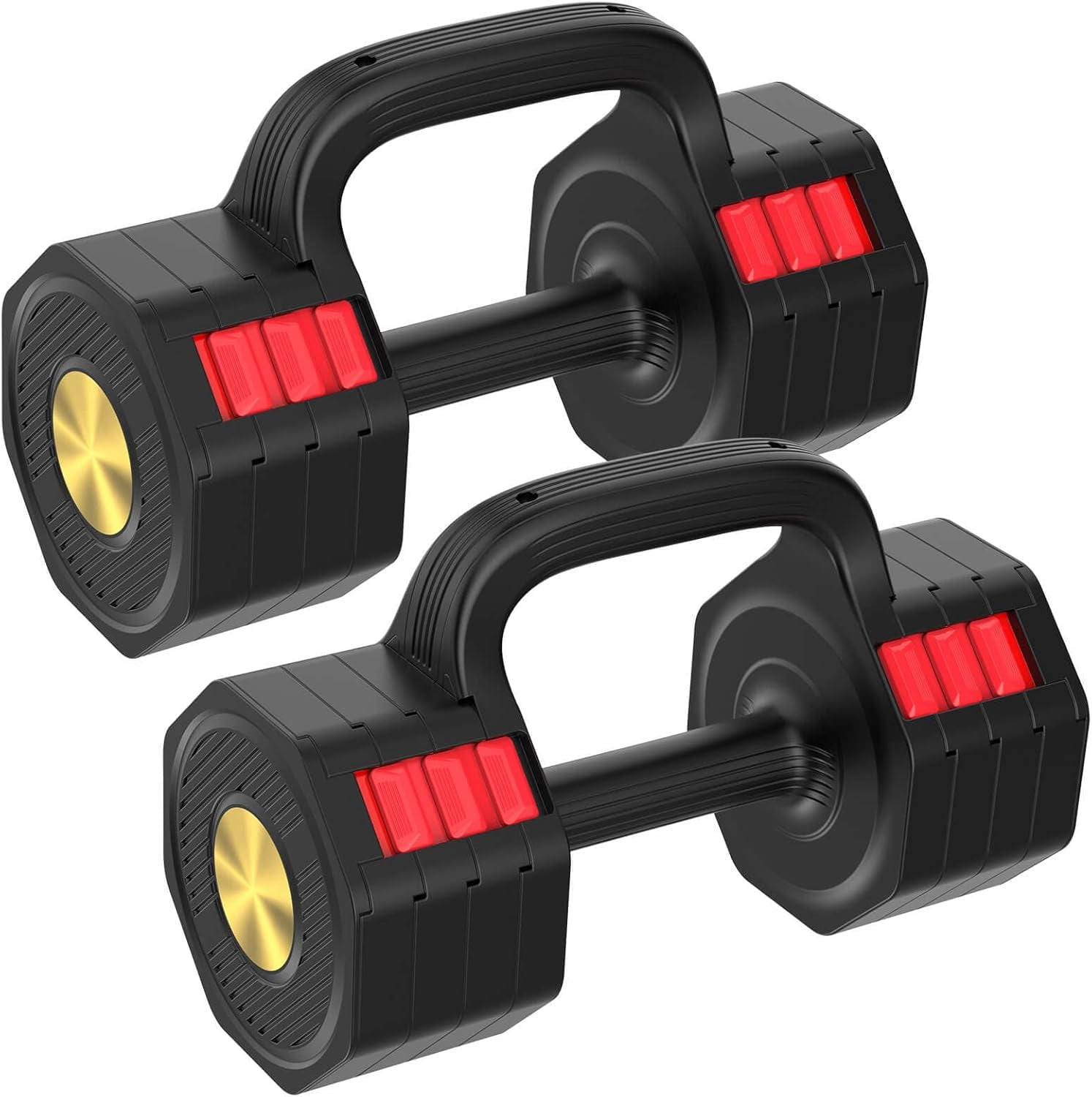 Adjustable Dumbbell Set, 4 Levels Weights Dumbbell Set with Each 5lb/10.3lb/15.4lb/20.5lb, Adjustable Weights Paired with Kettlebell Handle for Home Gym Strength Training