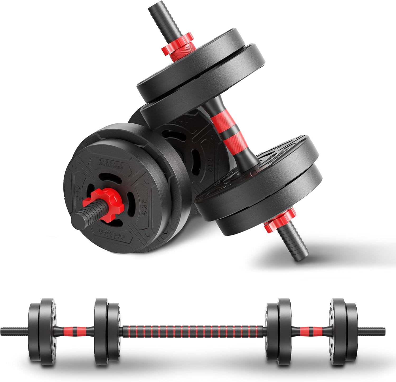 Adjustable Dumbbell Set, 40/60LBS Free Weight Set, Multi-Functional Portable Changeable Dumbbell Barbell Kettlebell Set for Home, Multiple Style