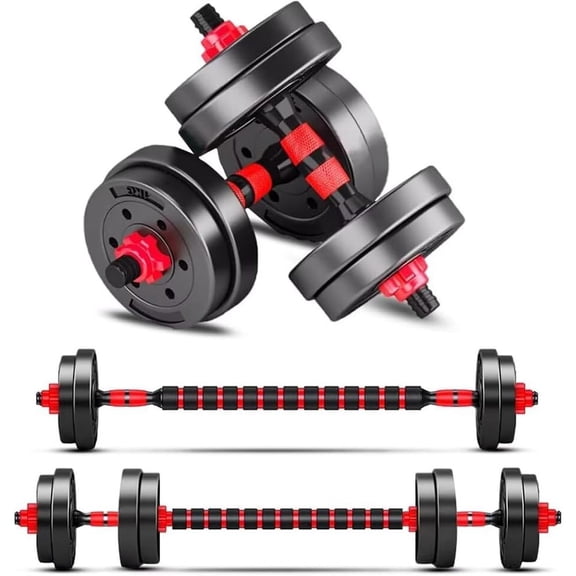 Adjustable Dumbbell Set, 5-44 lbs Free Weight Set with Connector for Barbell, Dumbbells, Push-Up Options, Fitness Exercises for Home Gym Suitable Men/Women