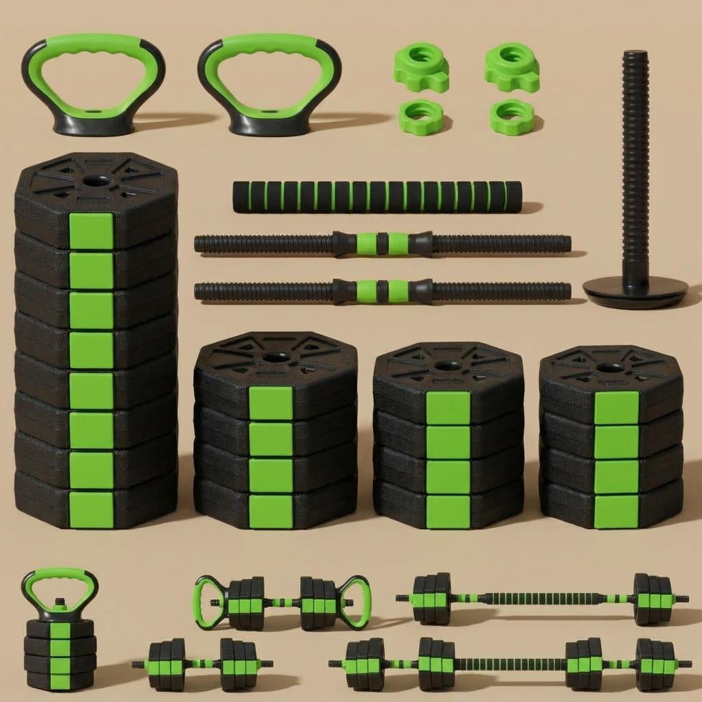Adjustable Dumbbell Set 66 Lbs, 4 in 1 Free Weights Set with Connector, Dumbbells Barbell Kettlebell Push Up Stand for Home Gym, Strength Training and Body Building