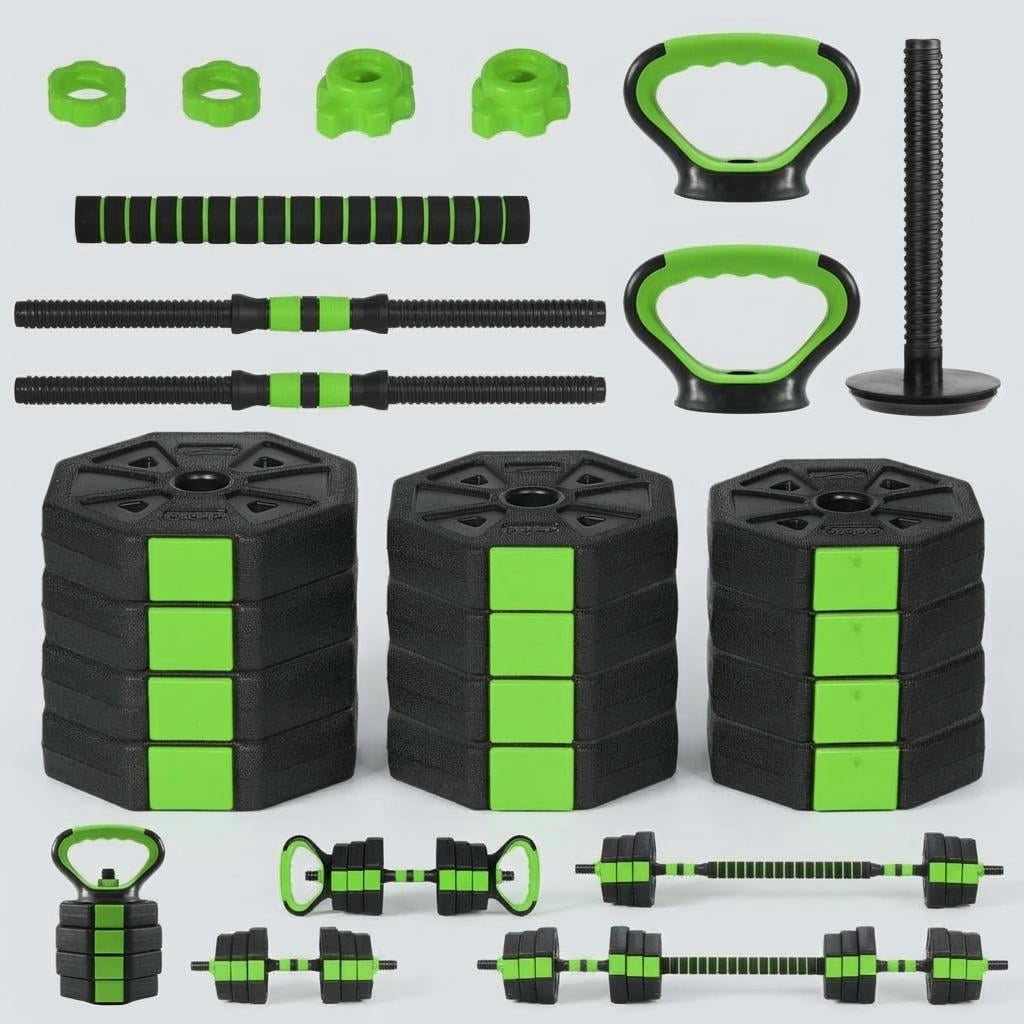 Adjustable Dumbbell Set 66 Lbs, 4 in 1 Free Weights Set with Connector, Dumbbells Barbell Kettlebell Push Up Stand for Home Gym, Strength Training and Body Building