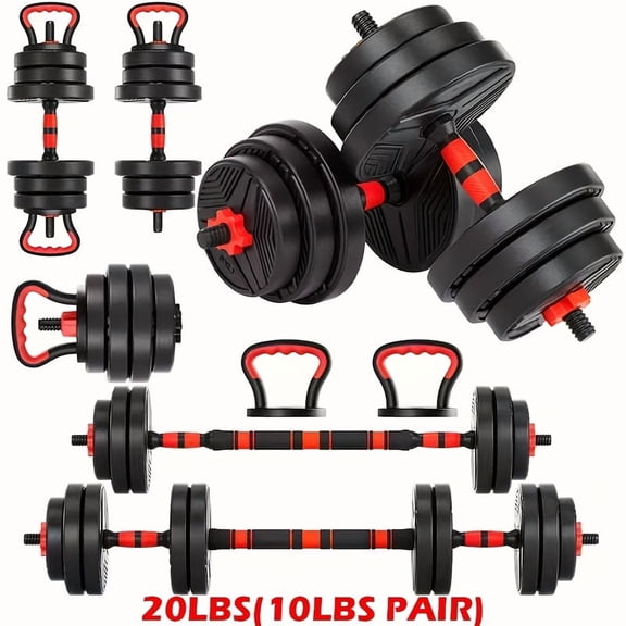 Adjustable Dumbbell Set, 70/90lbs Free Weights Set with Upgraded Nut, 4in 1 Weight Set Used as Kettlebells, Barbell, Push up Stand, Fitness Exercise for Home Gym Suitable Men/Women