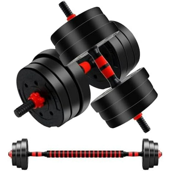 Adjustable Dumbbell Set, Barbell with Thick Connecting Bumper Plate Combo for Strength Gym Training, Men and Women Free Weight Set Fitness Home Equipment$$Sport & Recreation Other