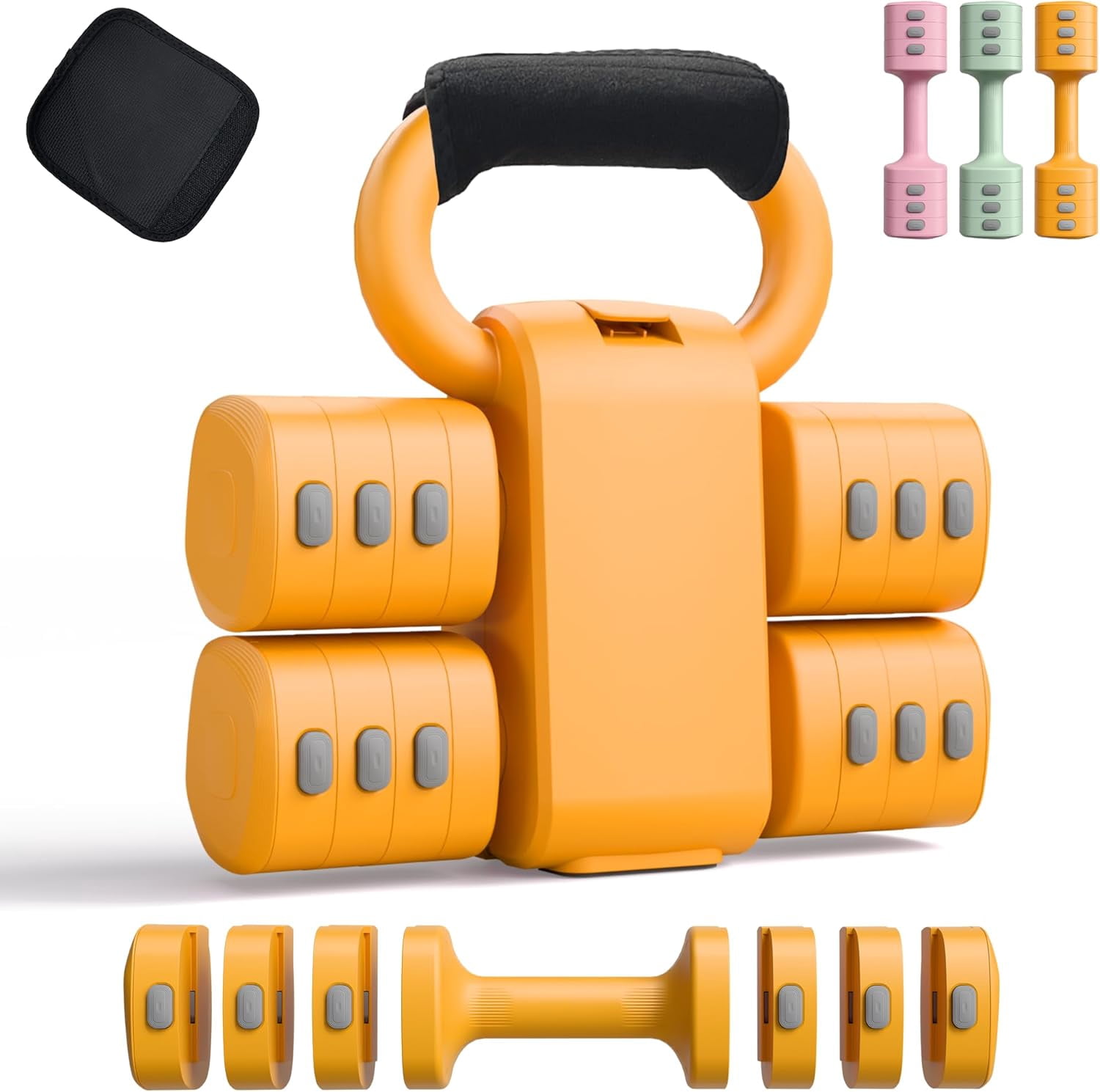 Adjustable Dumbbell Set for Women - 4-Level Weight (2.2lbs to 12.1lbs) - Home Fitness Weights for Home Gym Workouts
