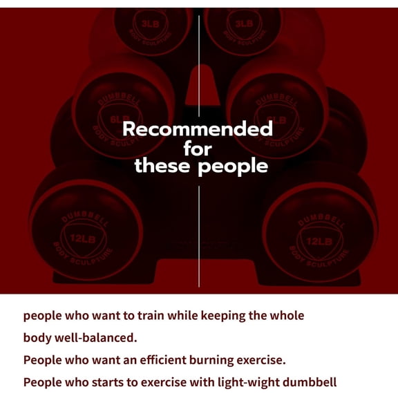 Adjustable Dumbbell Set with Rack - 3, 6, 12 lb Weights for Home Gym Fitness