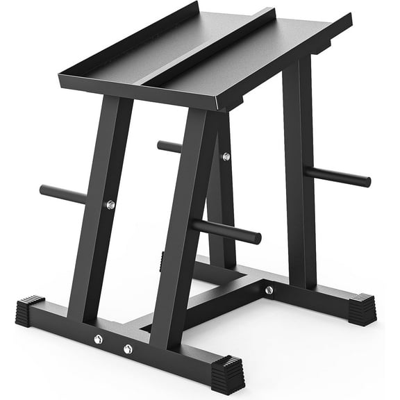 Adjustable Dumbbell Stand with 1 Inch Plate Tree, Heavy-Duty Dumbbell Column Rack with 500LB Capacity - Compact Space-Saving Design, Anti-Tip Base & Ergonomic Height for Home Gym Organization