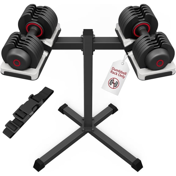 Adjustable Dumbbell Stand, 35" Height Adjustable Dumbbell Rack, 300LBS Capacity Home Gym Storage Rack with 90Rotating PlatformRack Only