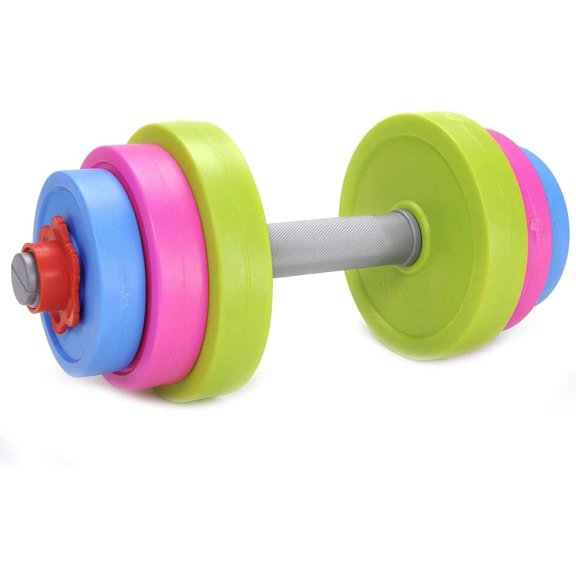 Adjustable Dumbbell Toy Pretend Workout Set for Kids Gym Exercise - Fill with Beach Sand or Water