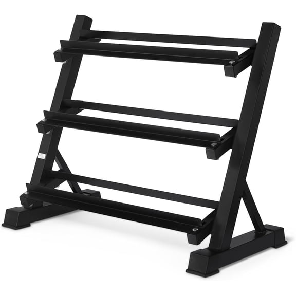 Adjustable Dumbbell Weight Rack, Sturdy 3-Tier Steel Stand