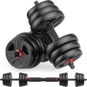 Adjustable Dumbbells, 30lbs Free Weights Dumbbells Convertible 2 in 1 Set Used as Barbell, Kettlebells, A Pair of Lightweight for Home Gym