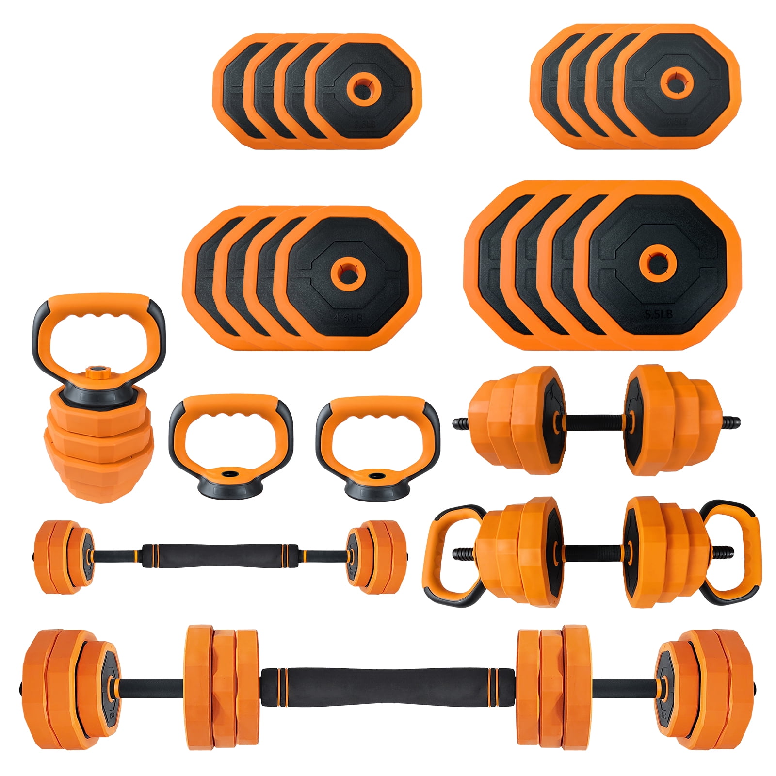 Adjustable Dumbbells,44/66/88lbs Free Weight Set,4 in1 Dumbbells Set Used as Barbell, Kettlebells, Push up Stand, Fitness Exercises for Home Gym Suitable Men/Women