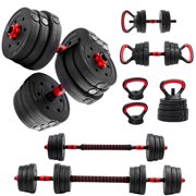 Adjustable Dumbbells,44lbs Free Weight Set with Connector, 5 in1 Dumbbells Set Used as Barbell, Kettlebells, Push up Stand, Weight Plate, Fitness Exercises for Home Gym Suitable Men/Women