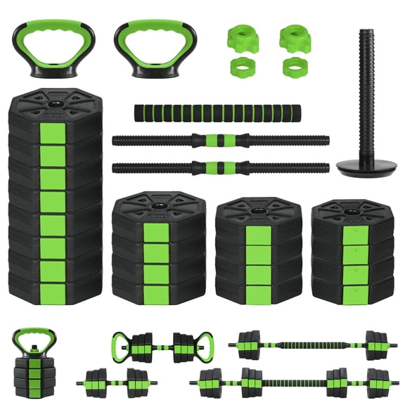 Adjustable Dumbbells Set, Adjustable Dumbbell Sets For Home Gym 3 In 1 Free Weight Dumbbells Set With Barbell, Kettlebell Options, Home Dumbbell Set With Anti-Slip Texture Handle