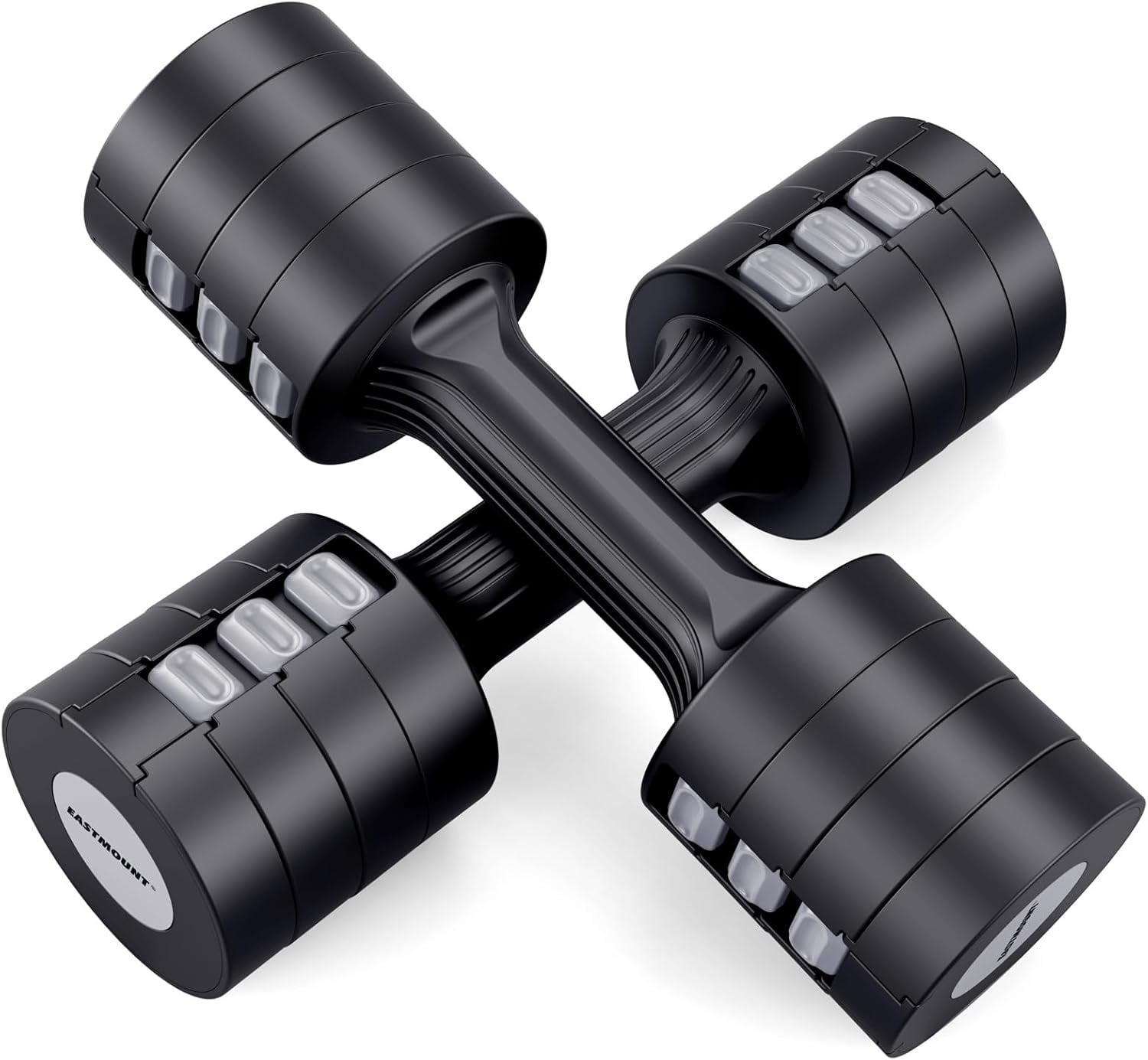 LIONSCOOL 20" Loadable Dumbbell Pair - Commercial Grade, Heavy Duty, Fits 2" Olympic Plates (Black)
