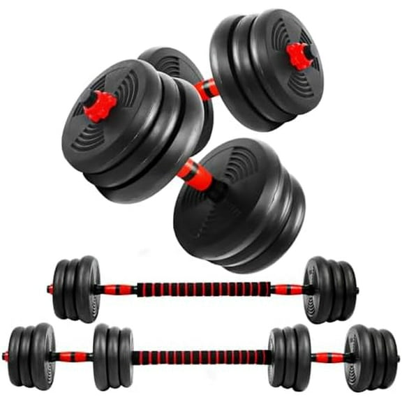 Adjustable Dumbbells Set, Upgrade 44LBS Free Weight Set with Connecting Rod, 3 in 1 Dumbbell Set Used as Dumbbells, Barbell, Push Up Stand, Fitness Exercise for Home Gym Suitble Men/Women